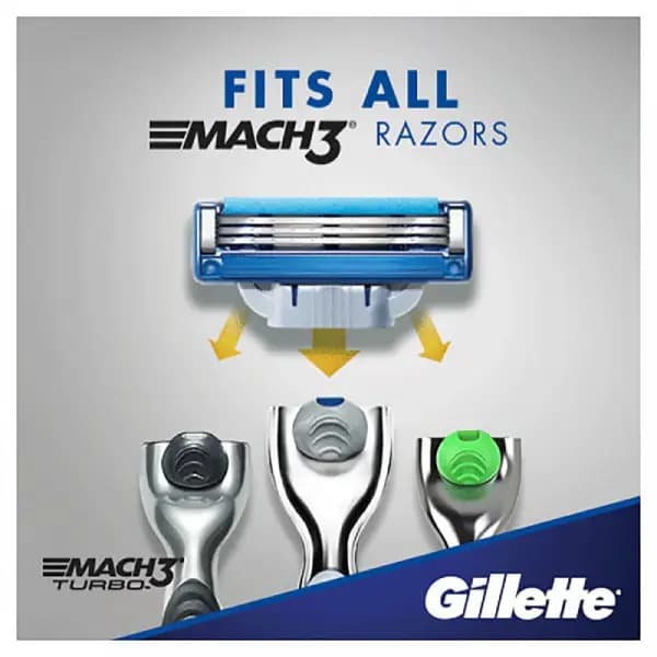 تیغ یدک ژیلت مدل Mach 3 turbo بسته 4 عددی — تصویر ۲