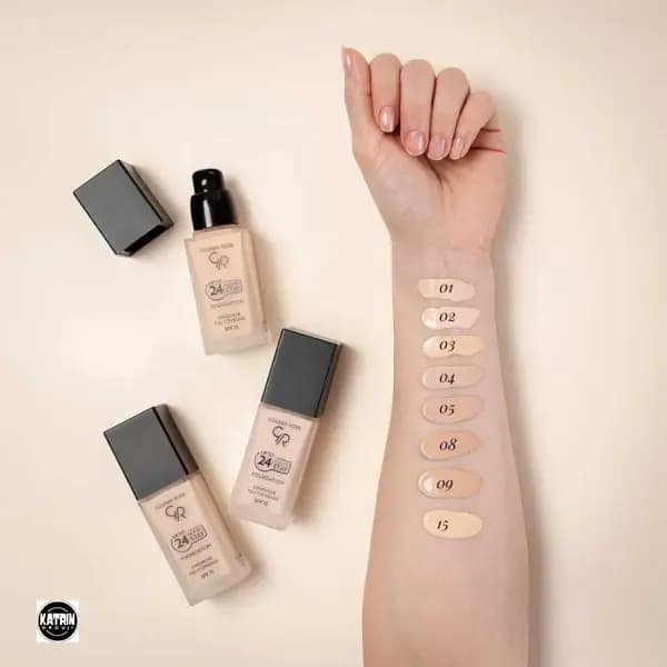 کرم پودر 24 ساعته SPF15 گلدن رز حجم 35 میل — تصویر ۴