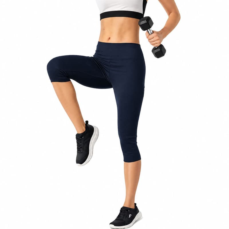 نیم لگ ورزشی زنانه کریویت Crivit Sport Cropped Legging 01 سرمه ای — تصویر ۲
