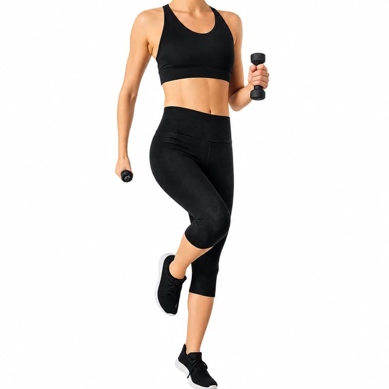نیم لگ ورزشی زنانه کریویت Crivit Sport Cropped Legging 01 مشکی — تصویر ۵
