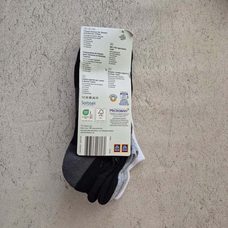 جوراب فیتنس کران Crane Fitness Socks 02 (پک سه جفتی) سفید مشکی خاکستری — تصویر ۴