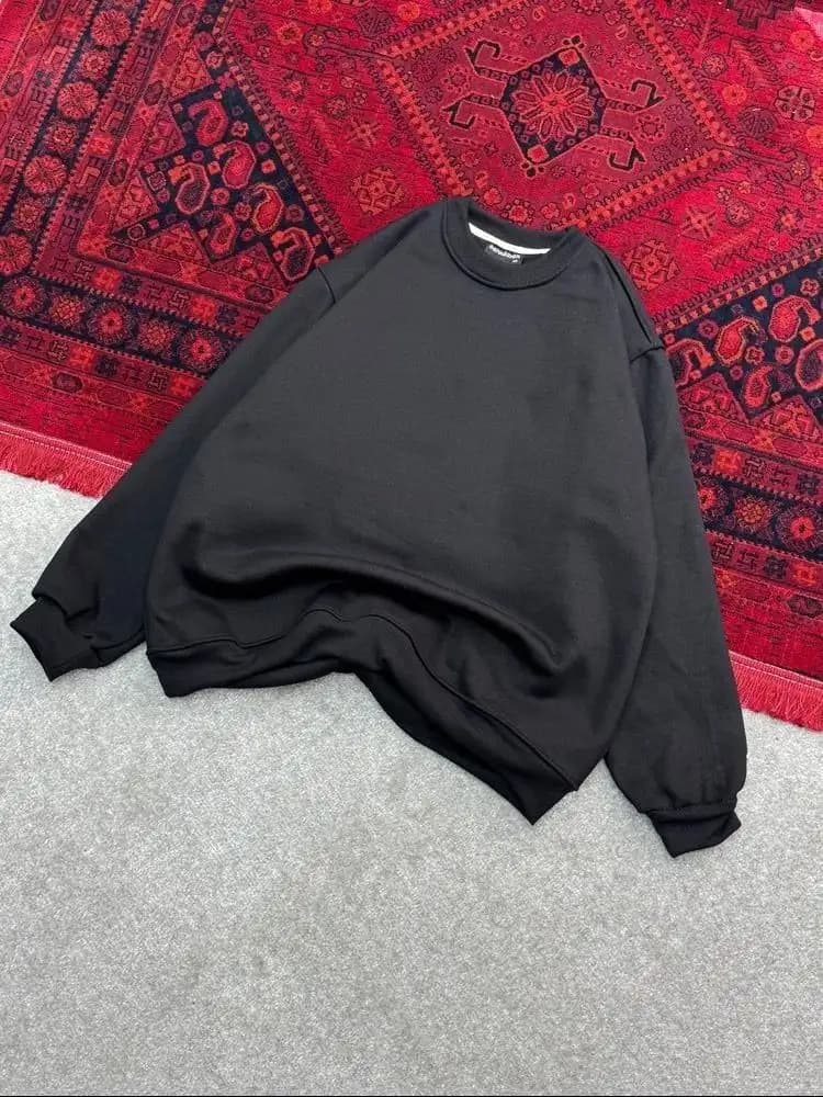 دورس یقه گرد فوتر بیسیک ساده مشکی
