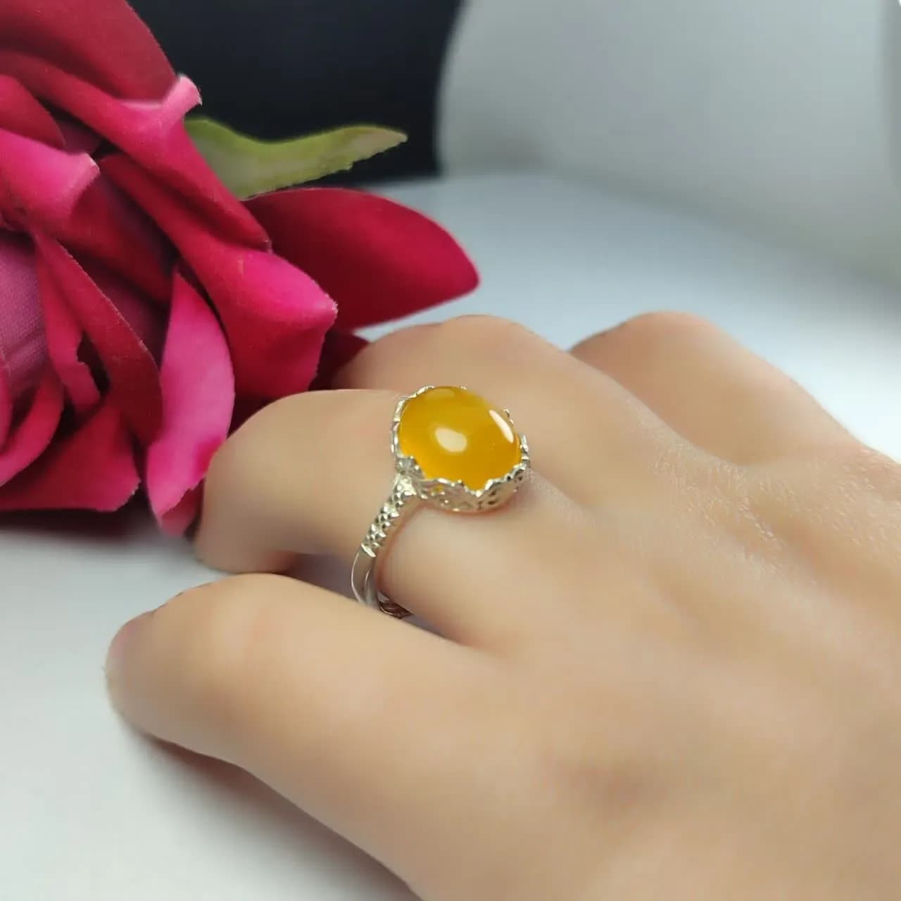 انگشتر شرف الشمس زنانه طرح پیچک کد 8106