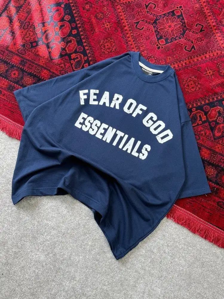 تیشرت باکسی مردانه دونخ پنبه چاپ Fear of god — تصویر ۵