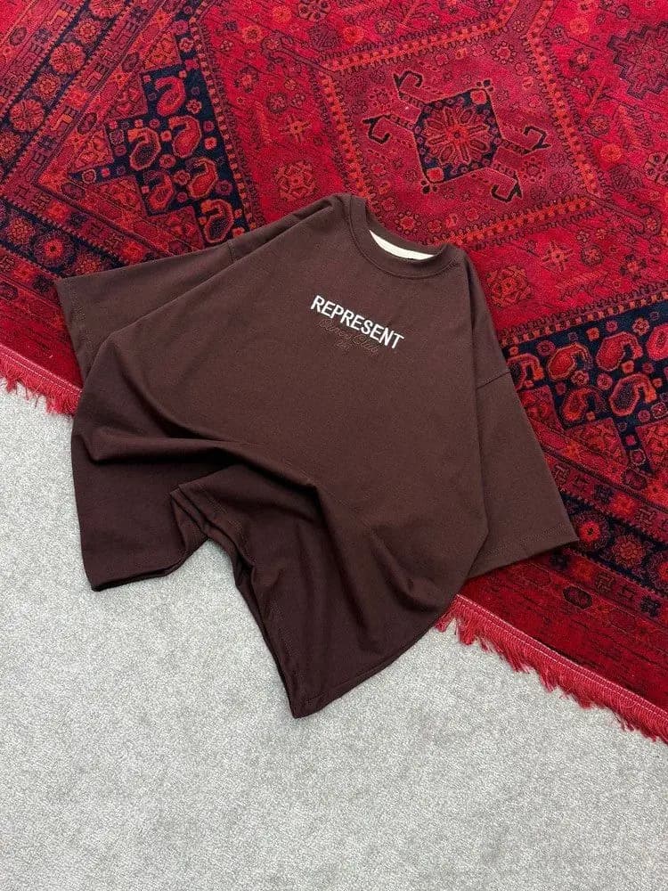 تیشرت باکسی گلدوزی ماکان REPRESENT | رنگبندی | پیش و پشت گلدوزی — تصویر ۴