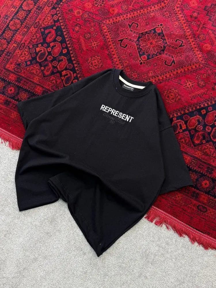 تیشرت باکسی گلدوزی ماکان REPRESENT | رنگبندی | پیش و پشت گلدوزی — تصویر ۲