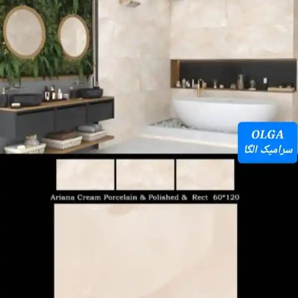سرامیک نانو پولیش-سرامیک دیوار الگا-طرح آریانا - خانه پارکت