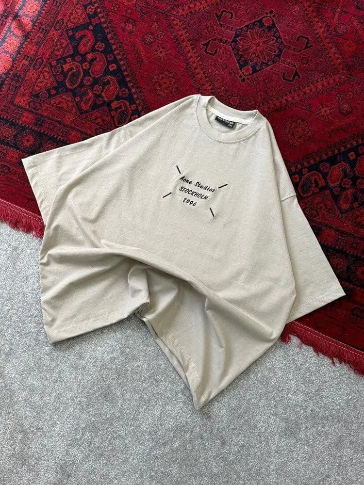 تیشرت باکسی گلدوزی 1996 رنگبندی پارچه ماکان — تصویر ۳