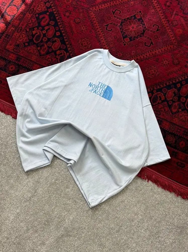 تیشرت باکسی گلدوزی North face رنگبندی پارچه ماکان