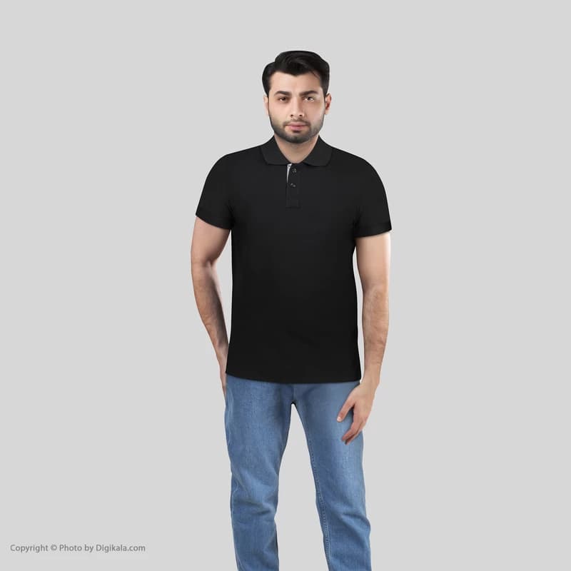 پولوشرت مردانه باینت کد 370 رنگ مشکی — تصویر ۹