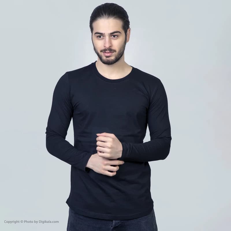 تیشرت آستین بلند مردانه باینت مدل 440-1 رنگ مشکی — تصویر ۷