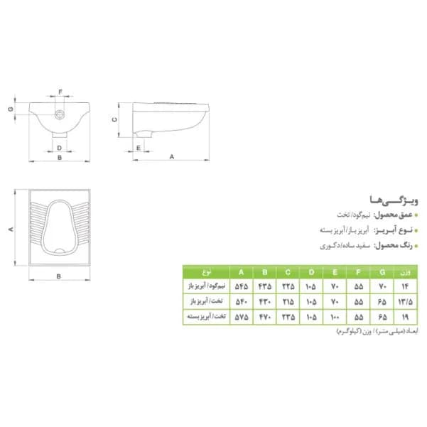 توالت ایرانی چینی کرد مدل توليپ تخت — تصویر ۴