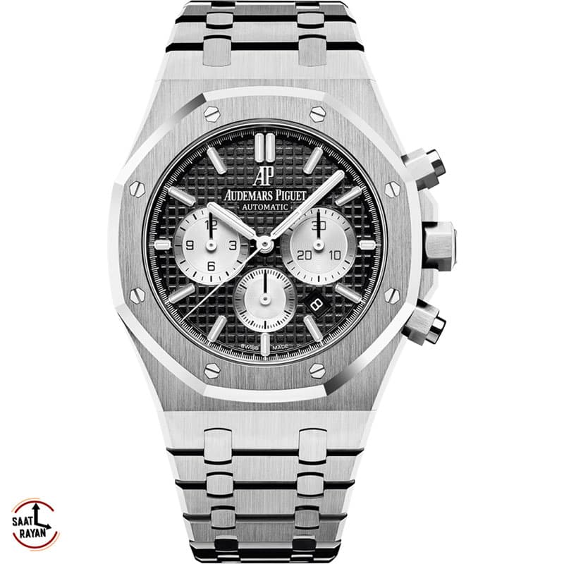 ساعت مچی مردانه اودمار پیگه کرنوگراف سیلور مشکی Audemars Piguet Royal Oak — تصویر ۳