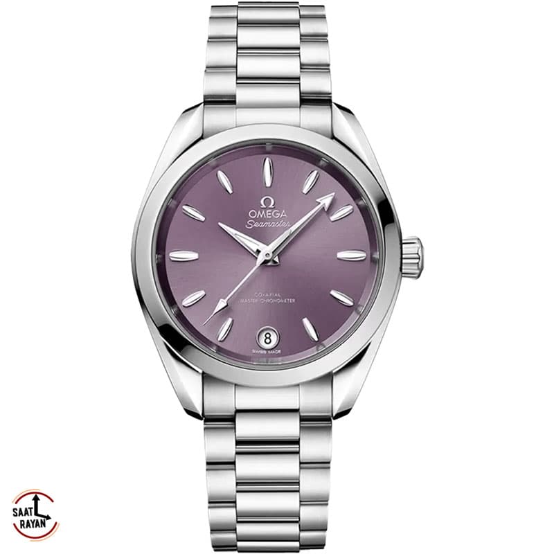ساعت مچی امگا زنانه مدل سیمستر اتوماتیک صفحه بنفش OMEGA seamastr