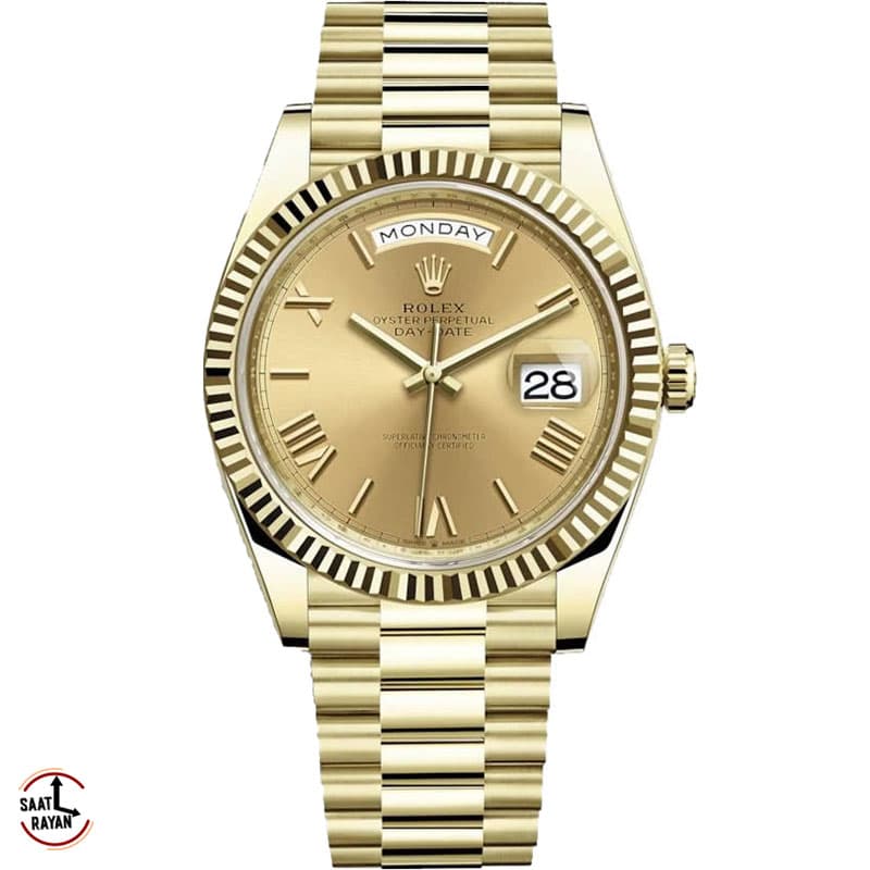 ساعت مچی رولکس مردانه مدل دی دیت بند طلایی صفحه طلایی ROLEX Day-Date