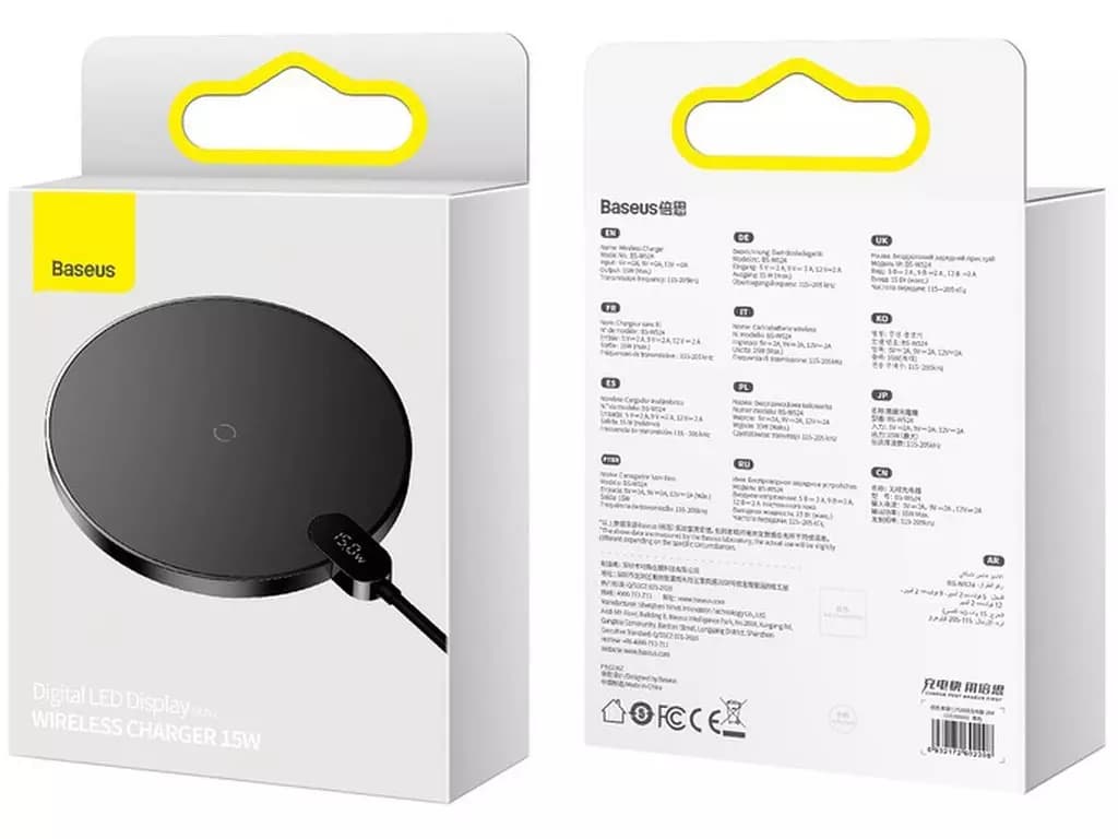 شارژر وایرلس بیسوس Baseus BS-W526 Digital LED Display Gen 2 15W Wireless Charger - کالای دیجیتال میثم — تصویر ۴