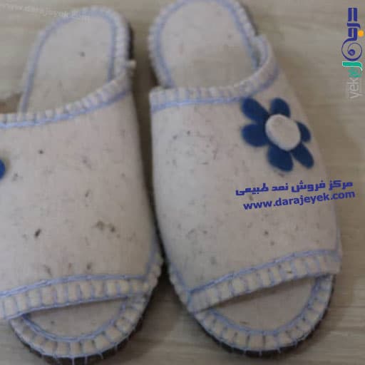 دمپایی نمدی زنانه جلوباز از جنس پشم طبیعی — تصویر ۱۲