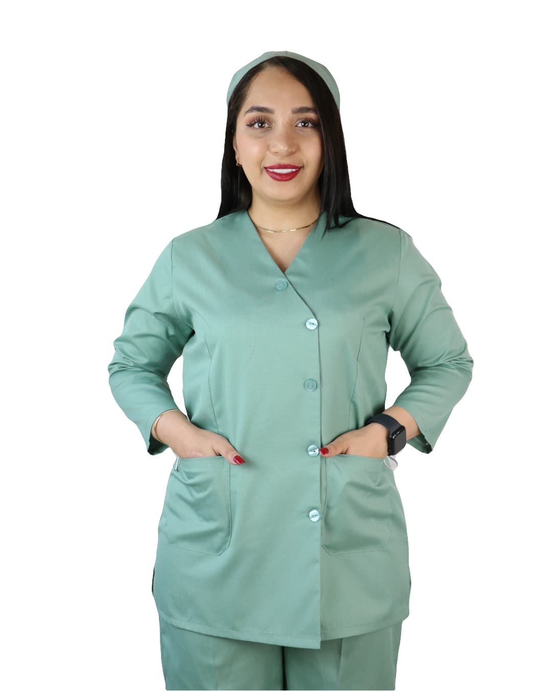 اسکراب کمرکش با شلوار نیم بگ مدل زنانه — تصویر ۳
