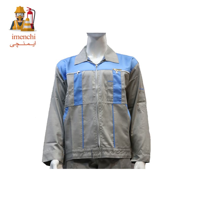 لباس کار دو تکه مدل سیلوری استخوانی آبی آسمانی(درجه یک)