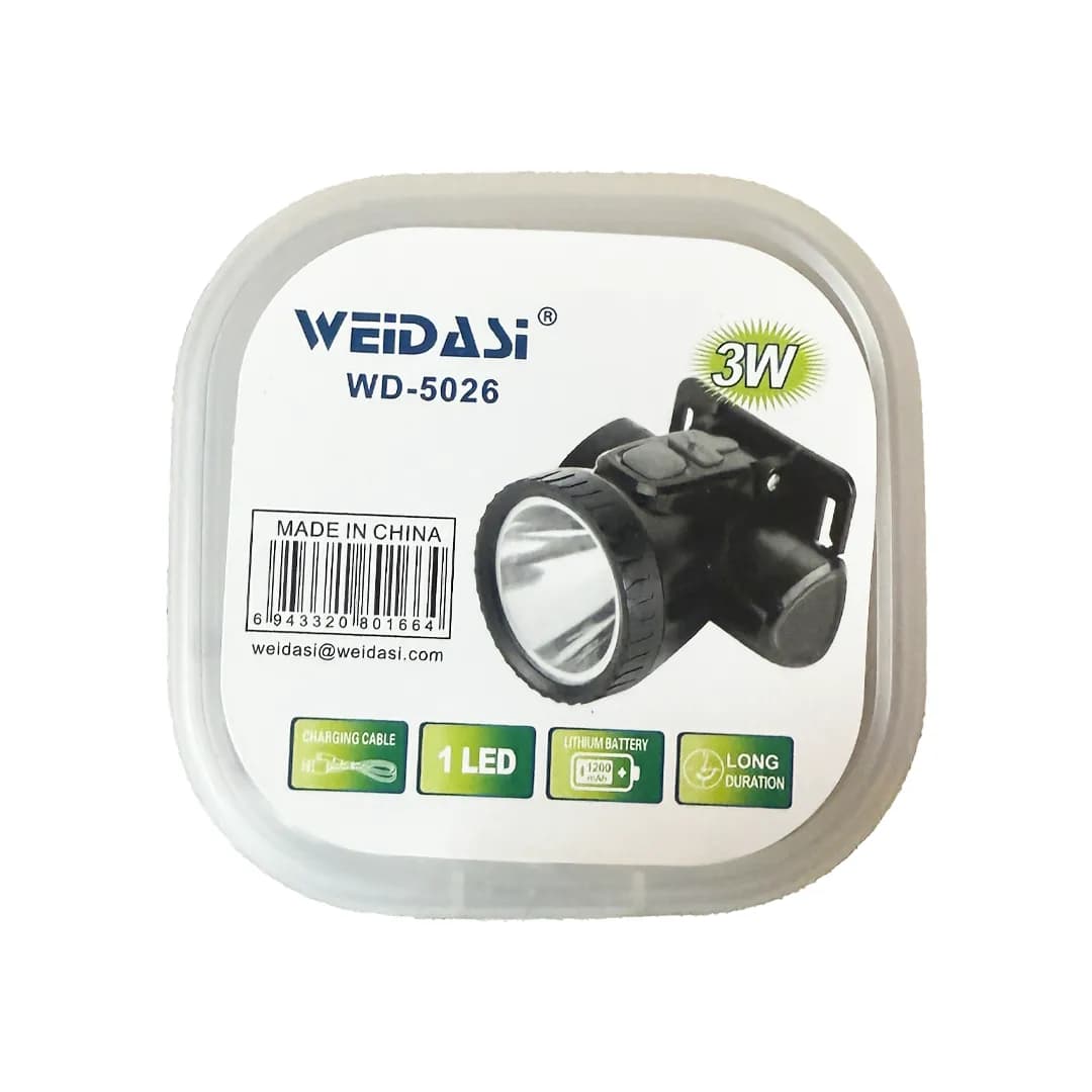 چراغ پیشانی شارژی ویداسی مدل WD-5026 — تصویر ۳