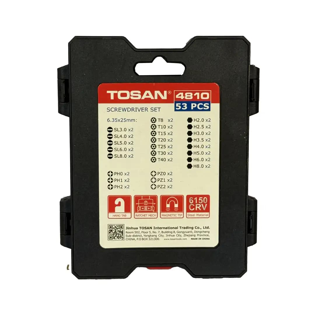 ست سر پیچ گوشتی توسن جغجغه ای 53 عددی مدل T4810K — تصویر ۳