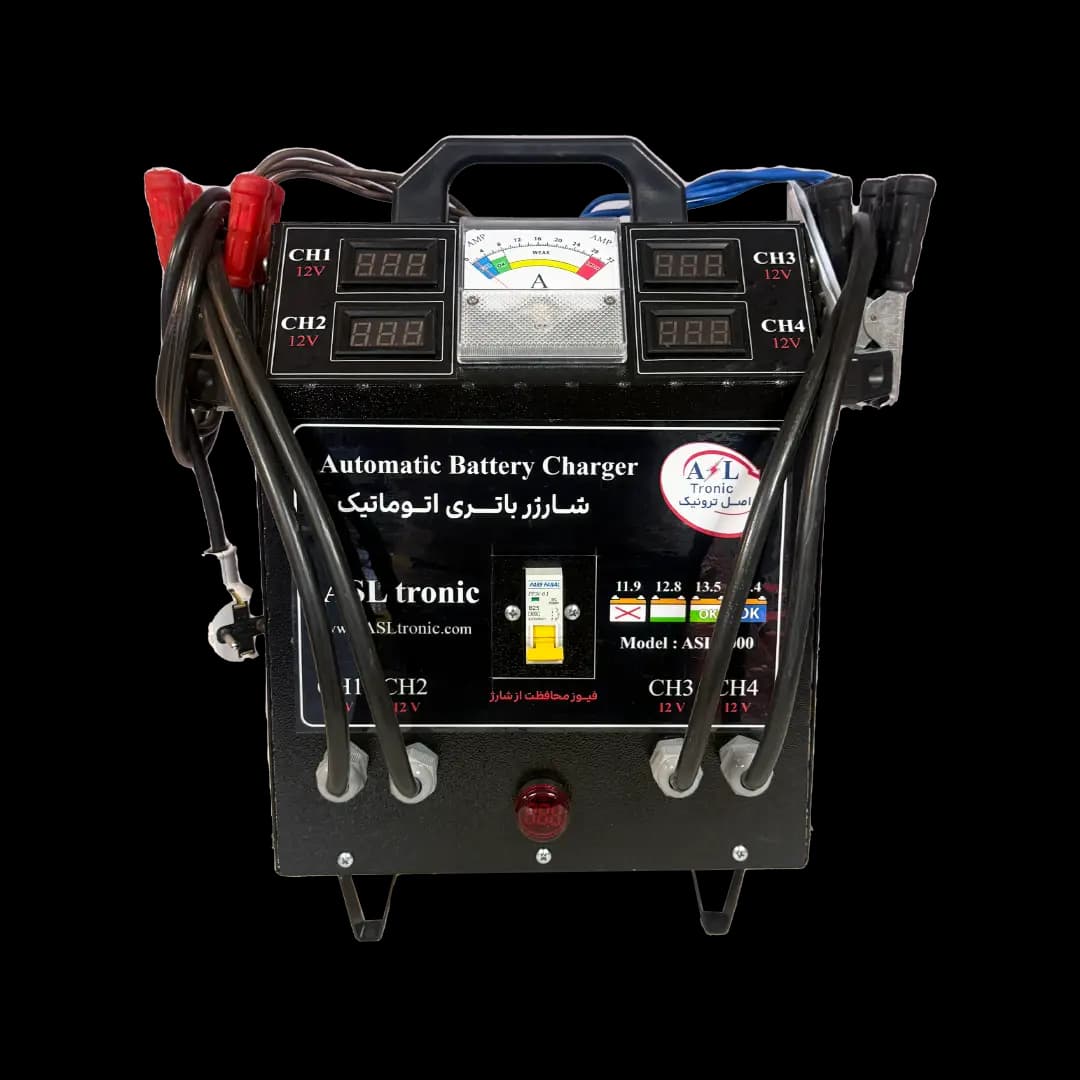 شارژر باتری صنعتی 4 باتری 12 ولت اصل ترونیک ASL9000 — تصویر ۲