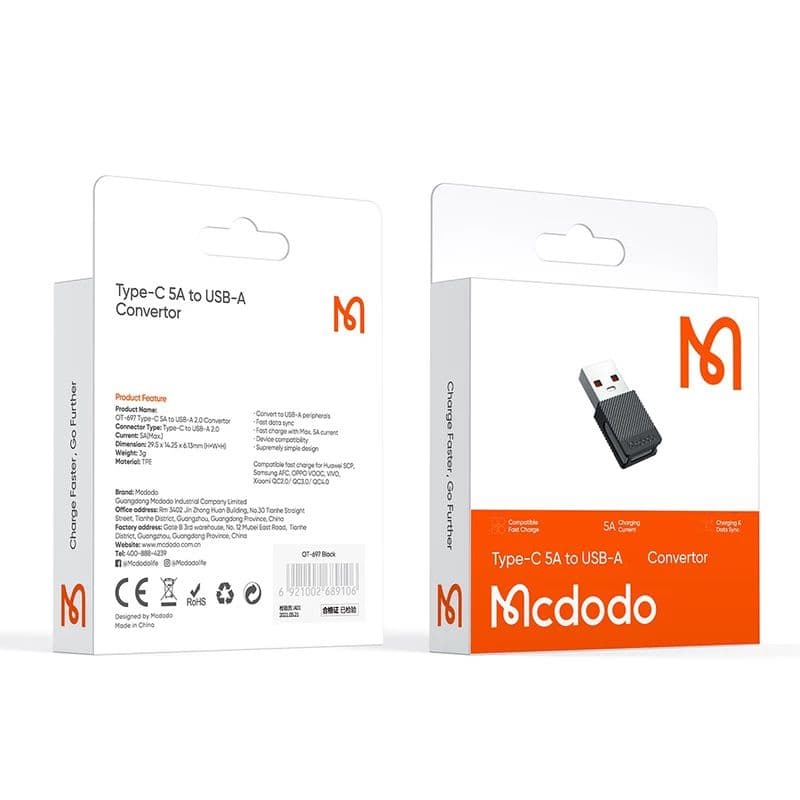 مبدل USB3.0 به USB-C مک دودو مدل OT-6550 – نارنجی — تصویر ۳
