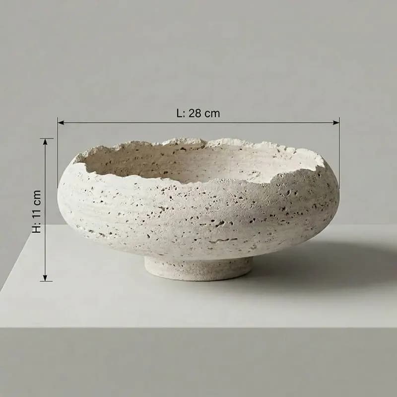 میوه‌خوری سنگی تراورتن مدل صخره کد45301 — تصویر ۲