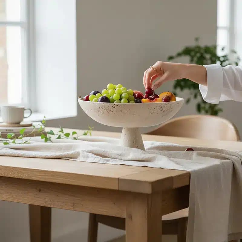 ظرف میوه خوری سنگی تراورتن هیراد کد45121