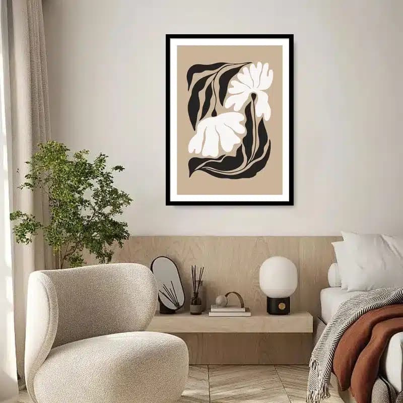 تابلو دکوراتیو گل طرح نجوای برگ ها کد16701