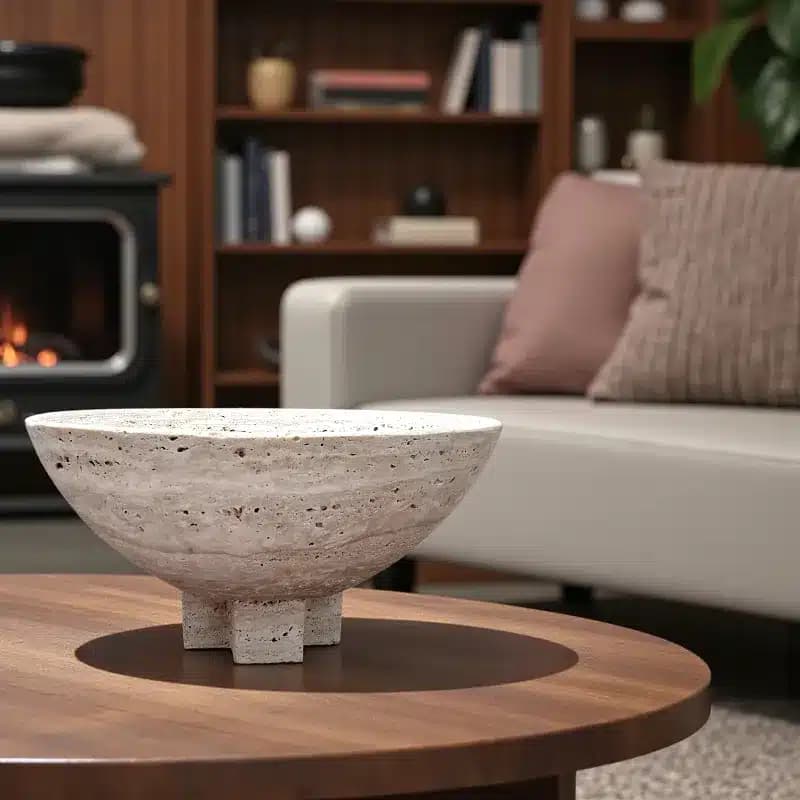 ظرف میوه خوری سنگی تراورتن کاسال کد4591