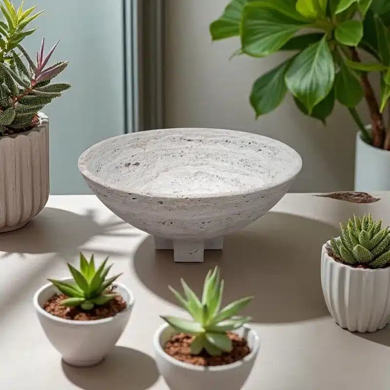 ظرف میوه خوری سنگی تراورتن کاسال کد4591 — تصویر ۶