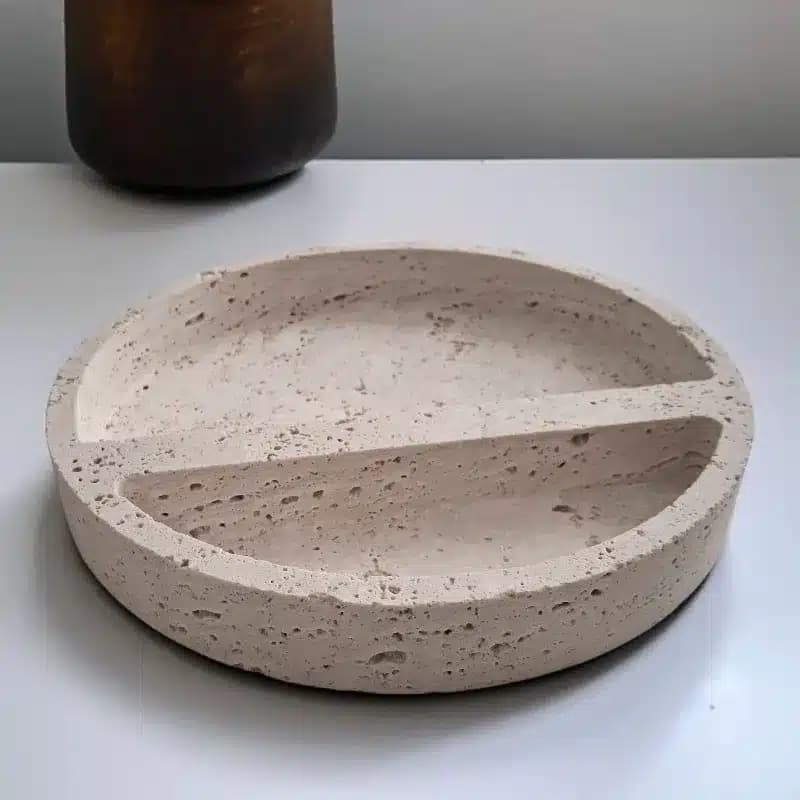 سینی مزه خوری تراورتن سنگار کد4511 — تصویر ۳