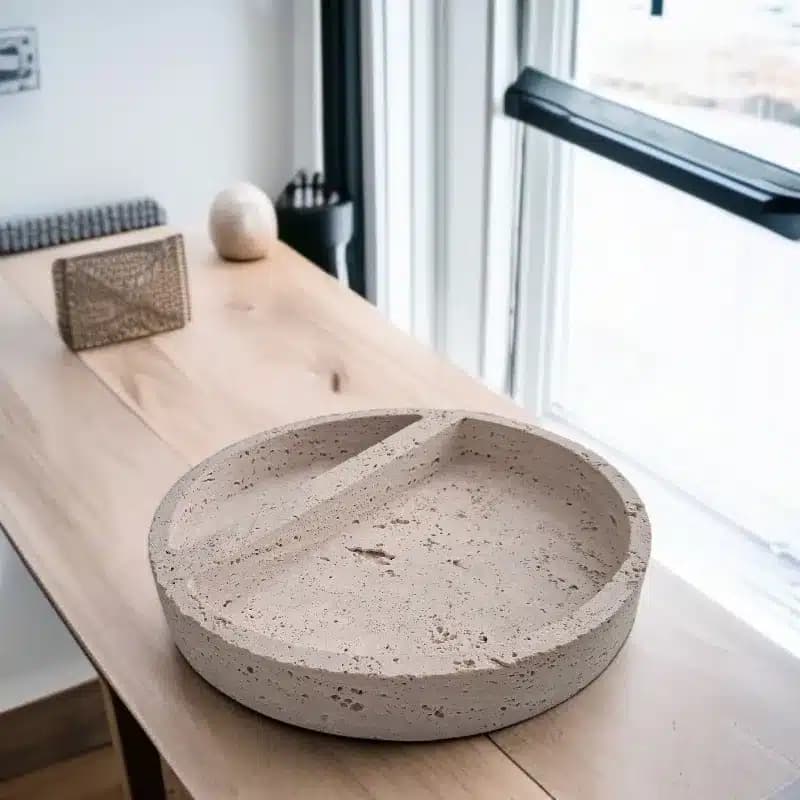 سینی مزه خوری تراورتن سنگار کد4511