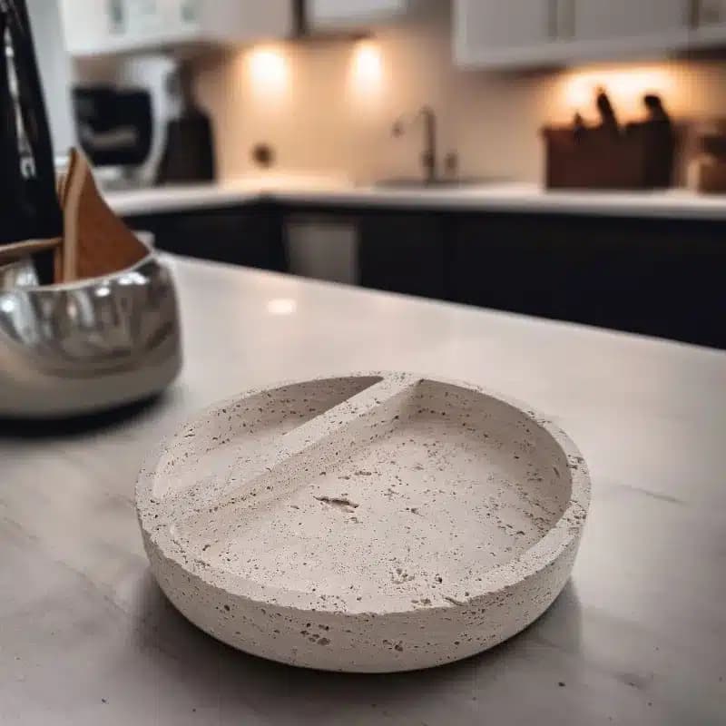 سینی مزه خوری تراورتن سنگار کد4511 — تصویر ۲
