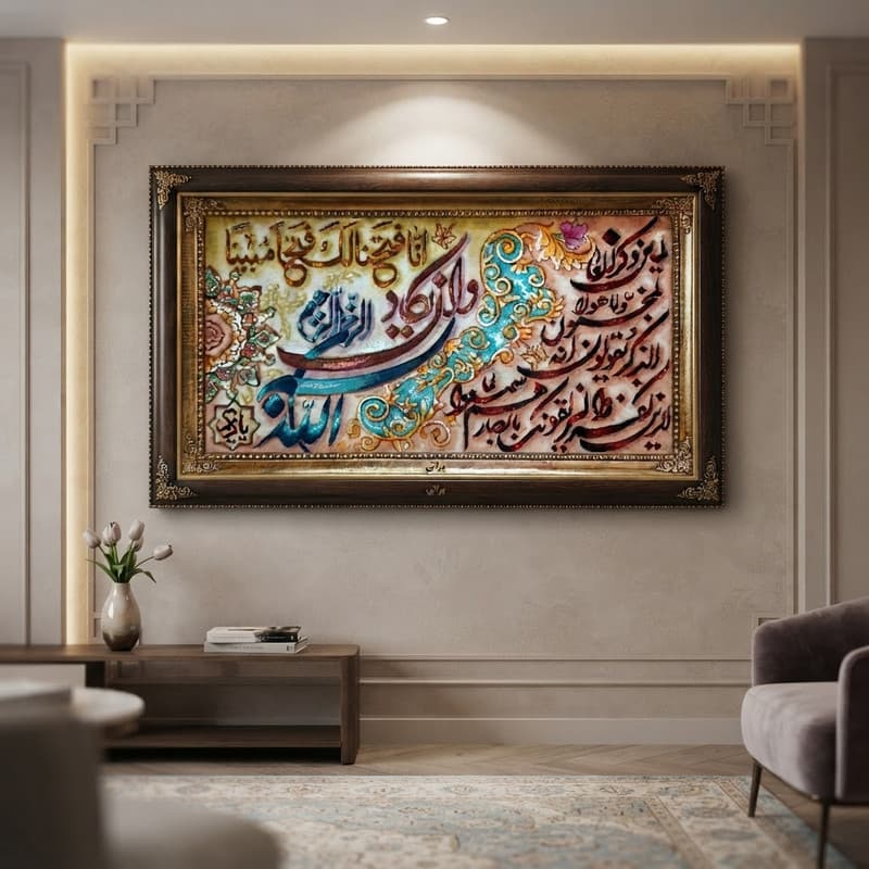 تابلو فرش دستبافت آیه وان یکاد