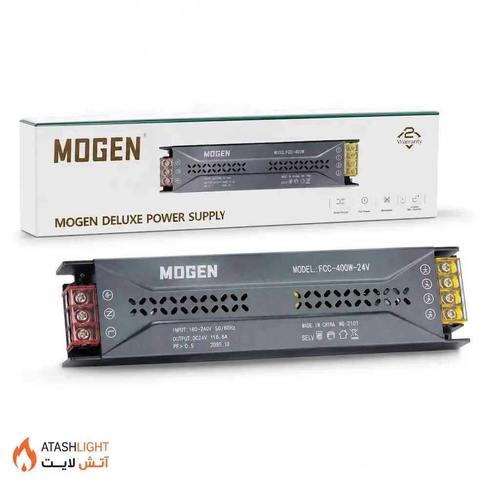 منبع تغذیه اسلیم 24 ولت 400 وات MOGEN — تصویر ۳