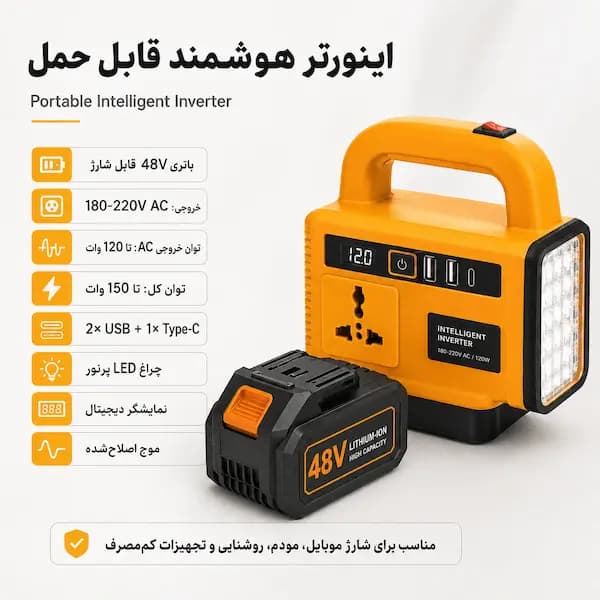 اینورتر هوشمند قابل حمل مدل Intelligent Inverter پروژکتور — تصویر ۲