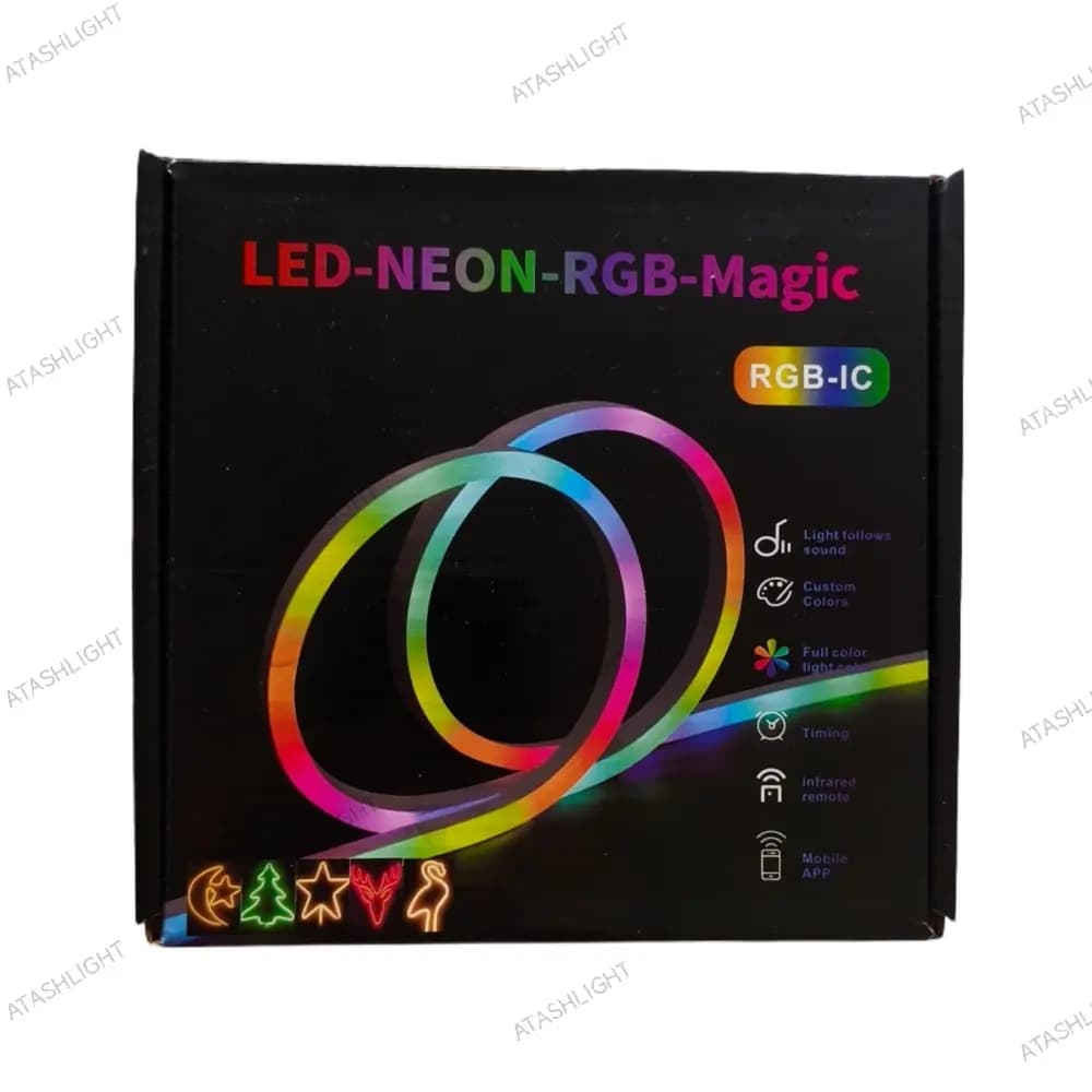 ریسه نئون فلکسی RGB فول کالر برنامه پذیر ۵ متر — تصویر ۹
