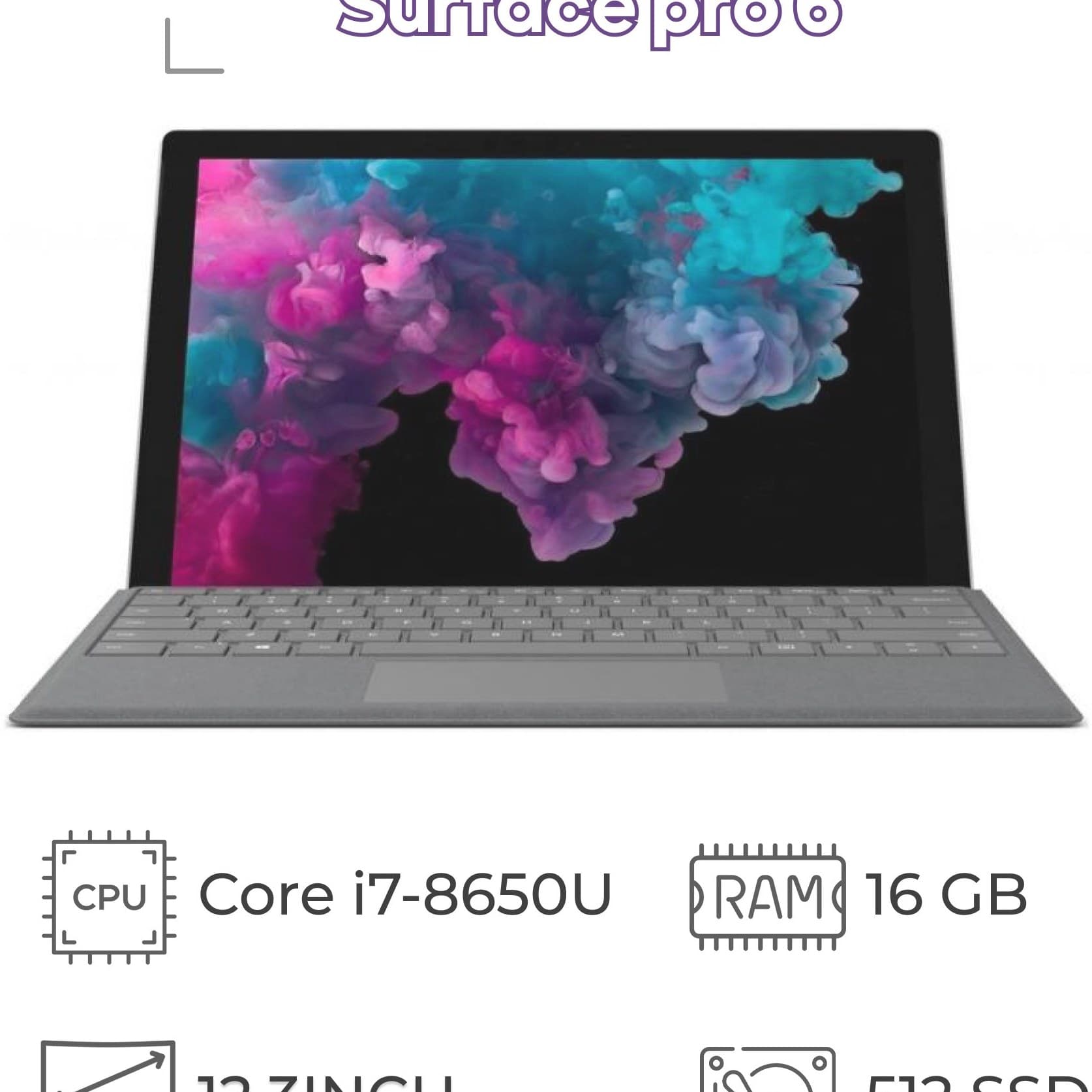مایکروسافت سرفیس پرو 5 مدل Microsoft Surface Pro 5 Core i7 7300U 16GB 512GB SSD — تصویر ۴