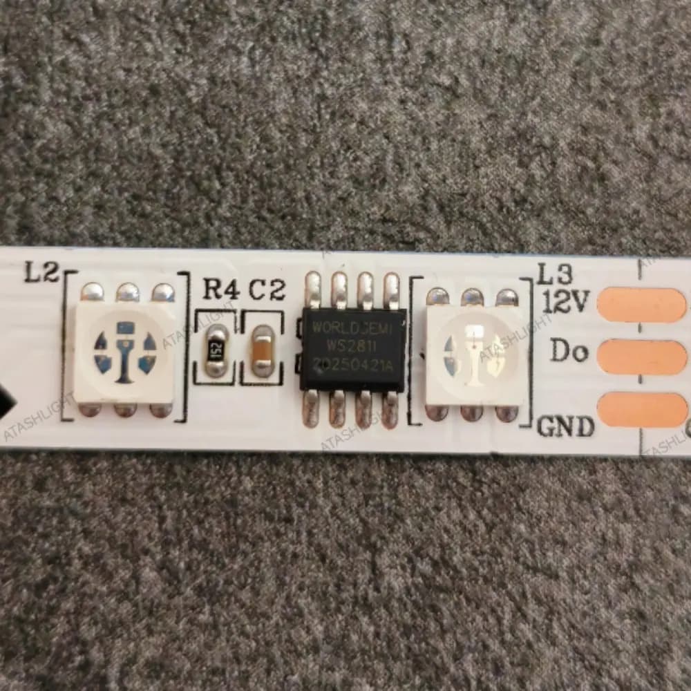ریسه نواری فول کالر ws2811 rgb runing لانستار — تصویر ۴