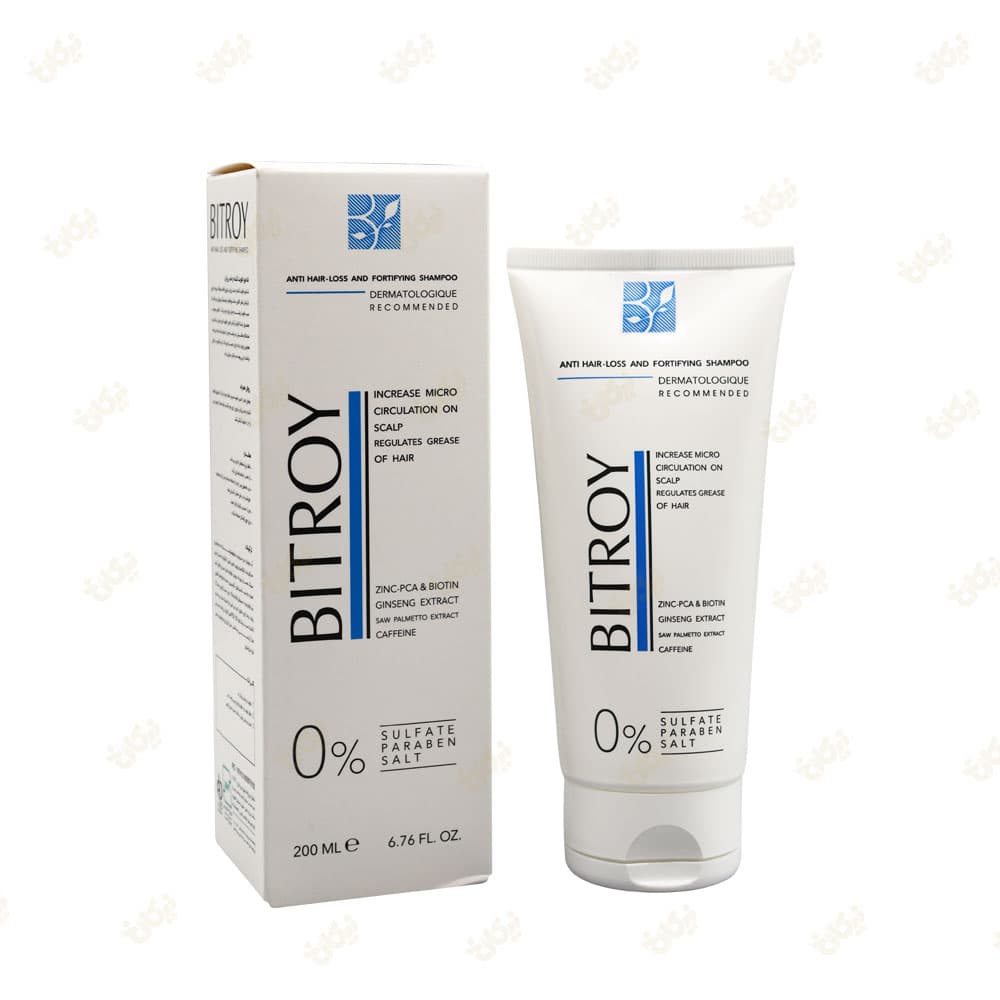 شامپو تقویت کننده و ضد ریزش مو حاوی عصاره جینسینگ و کافئین فاقد سولفات بیتروی 200ml