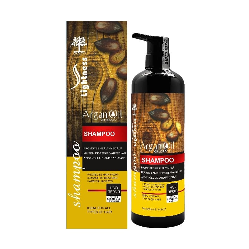 شامپو ضد ریزش و تقویت کننده لایتنس اصل مدل فاقد سولفات دارای روغن آرگان و پروتئین حجم 900 میلی لیتر