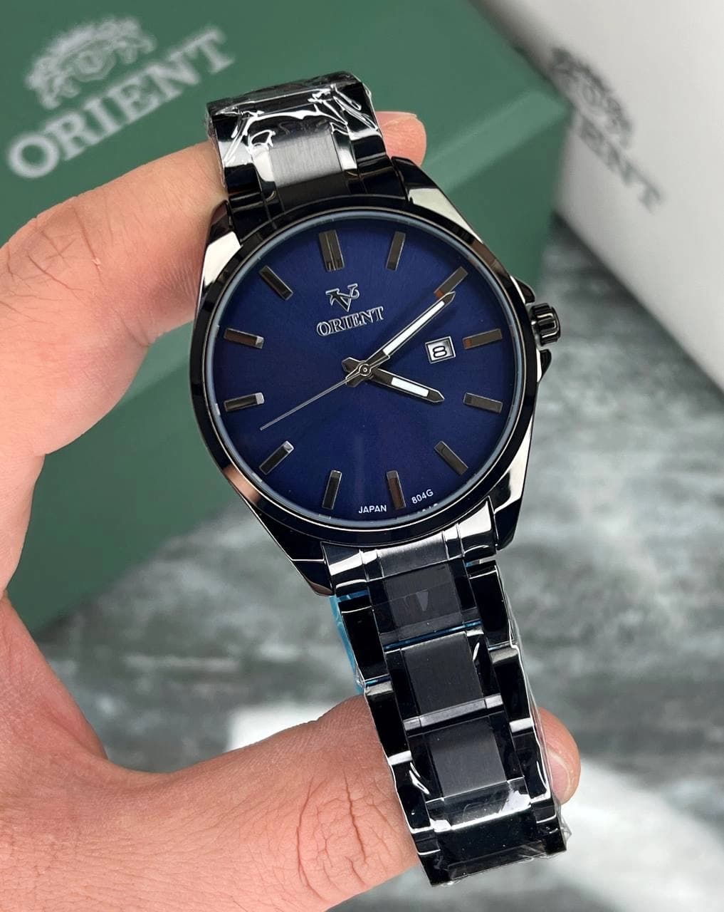 ساعت اورینت Orient V مردانه مدل 804G رنگ مشکی صفحه سرمهای — تصویر ۲