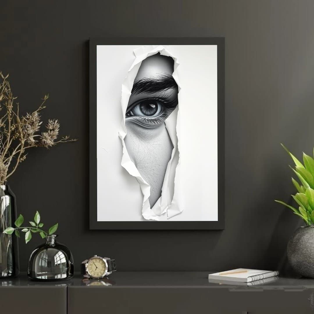 تابلو دکوراتیو مدل مینیمال طرح پرتره چشم — تصویر ۵