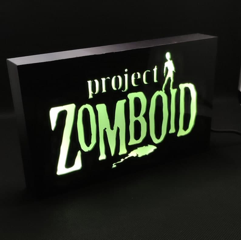 تابلو رومیزی لایت باکس گیمینگ RGB طرح Project Zomboid مدل Premium