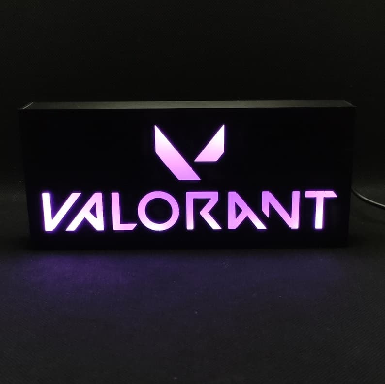 تابلو لایت باکس گیمینگ VALORANT | تابلو نوری رومیزی