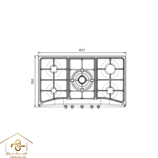 اجاق گاز رومیزی پنج شعله‌ مدل S-5906 استیل البرز — تصویر ۹