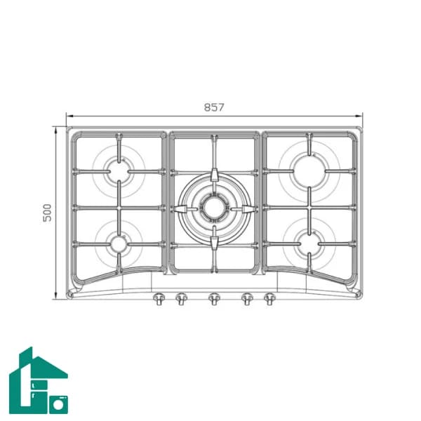 اجاق گاز رومیزی پنج شعله‌ مدل S-5906 استیل البرز — تصویر ۱۲