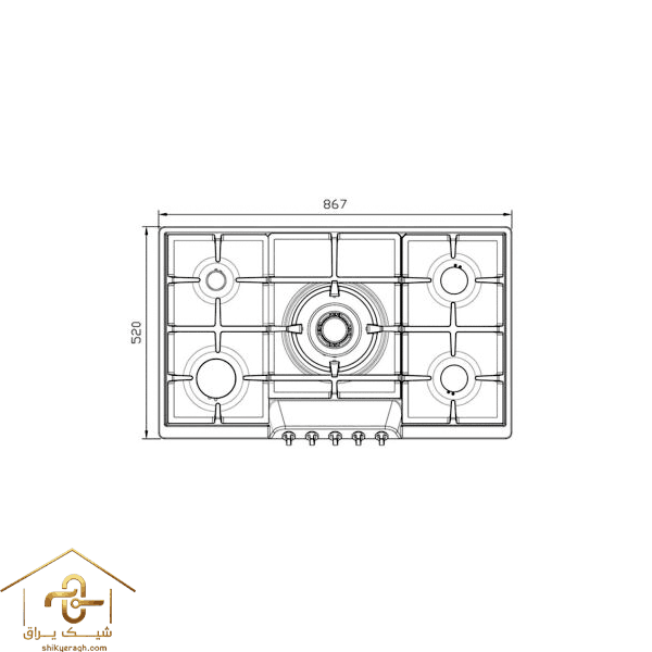 اجاق گاز رومیزی پنج شعله‌ مدل S-5907 استیل البرز — تصویر ۱۰